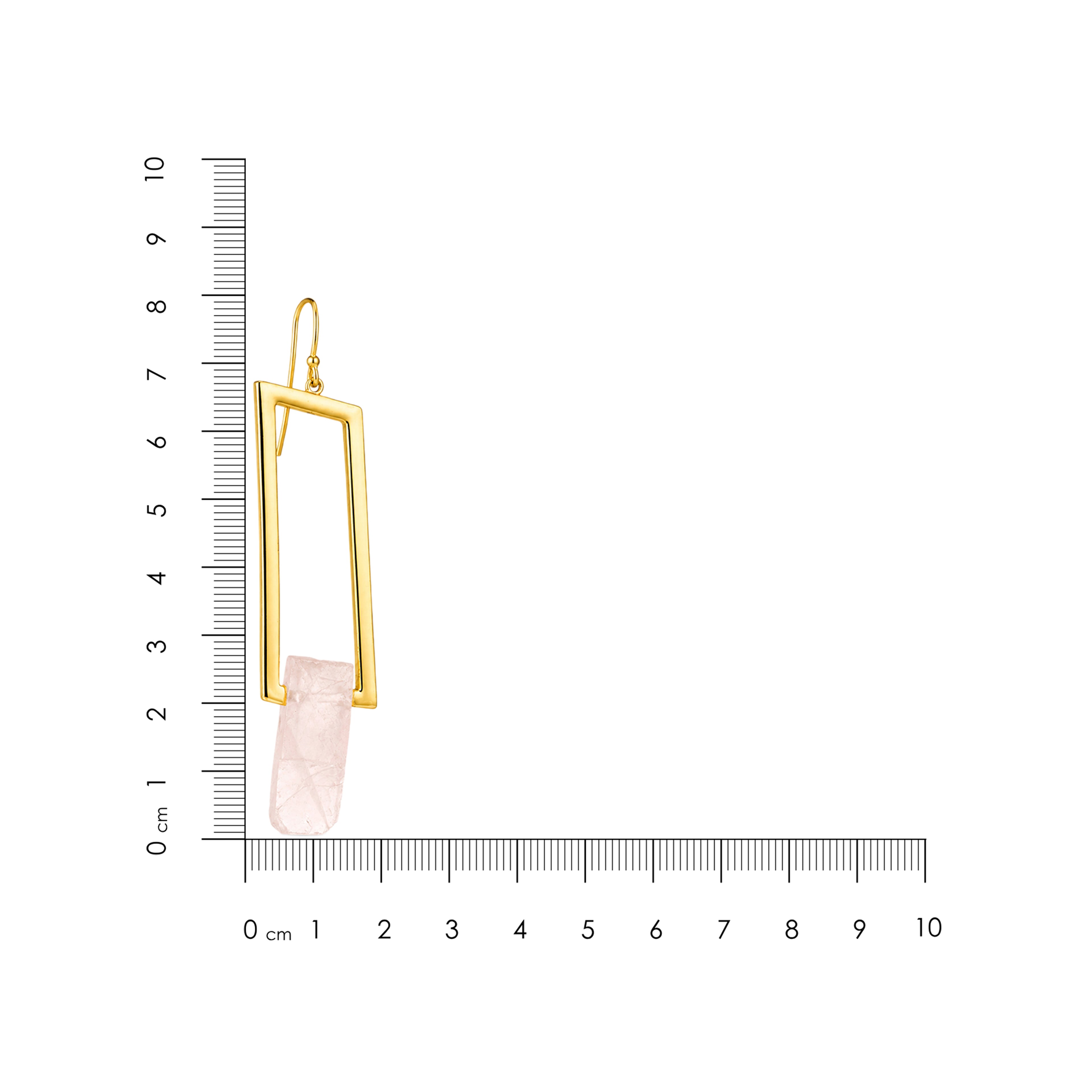 Modern Rectangle 925 Sterling Silver Quartz Drop Earrings