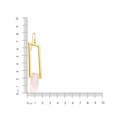 Modern Rectangle 925 Sterling Silver Quartz Drop Earrings