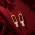 Modern Rectangle 925 Sterling Silver Quartz Drop Earrings