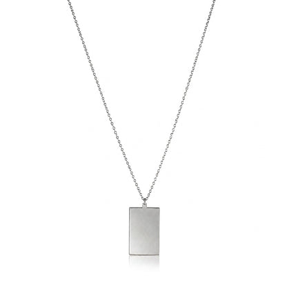 Modern Rectangular Tag 925 Sterling Silver Chain