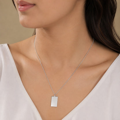 Modern Rectangular Tag 925 Sterling Silver Chain