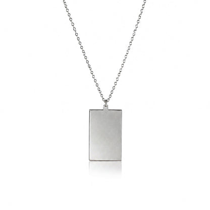 Modern Rectangular Tag 925 Sterling Silver Chain