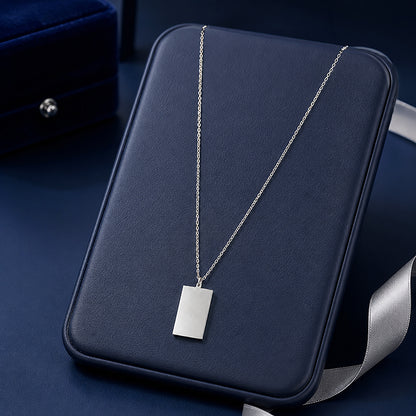 Modern Rectangular Tag 925 Sterling Silver Chain