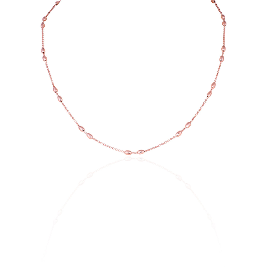 Modern RoseGold Beaded Layered 925 Sterling Silver Chain for women