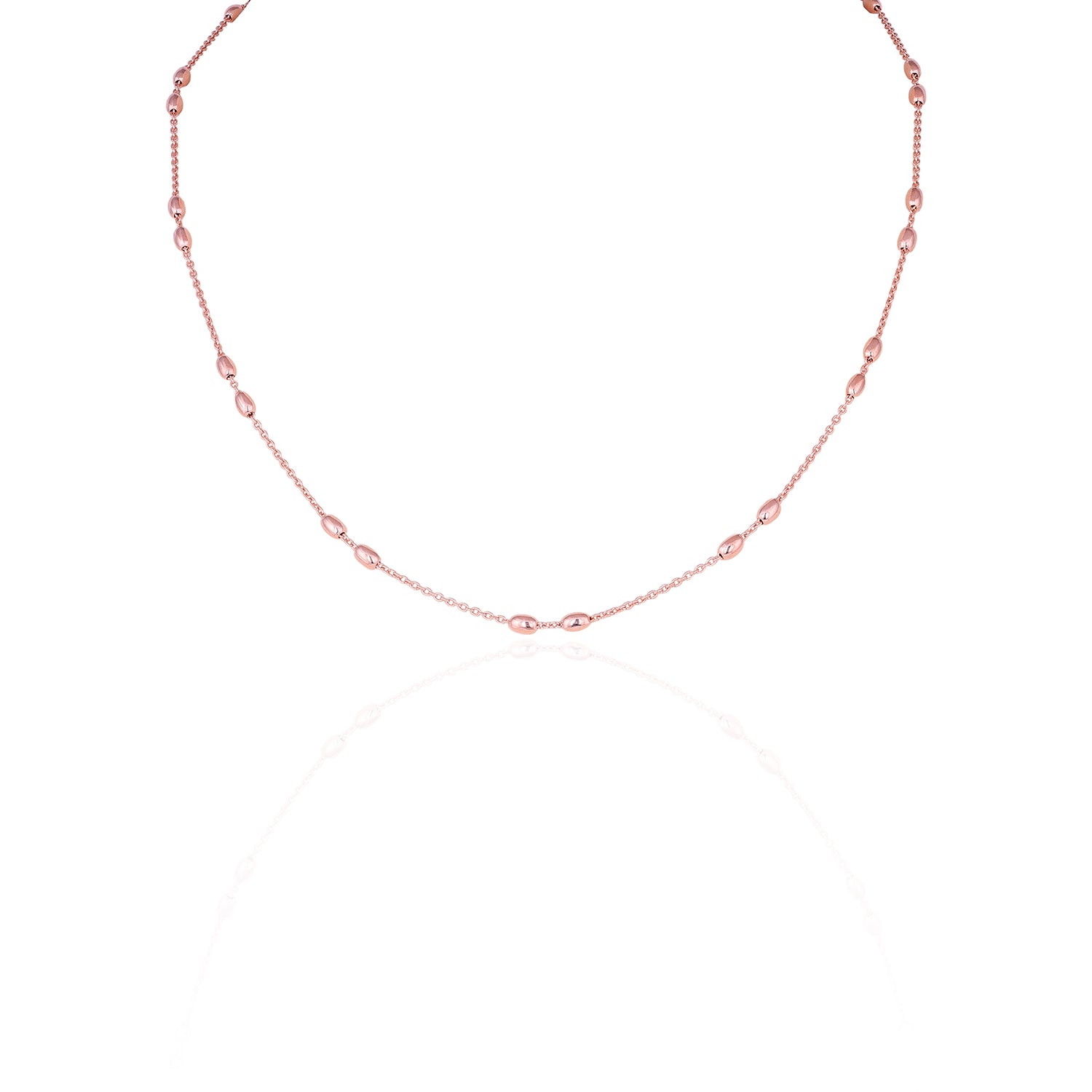 Modern RoseGold Beaded Layered 925 Sterling Silver Chain for women