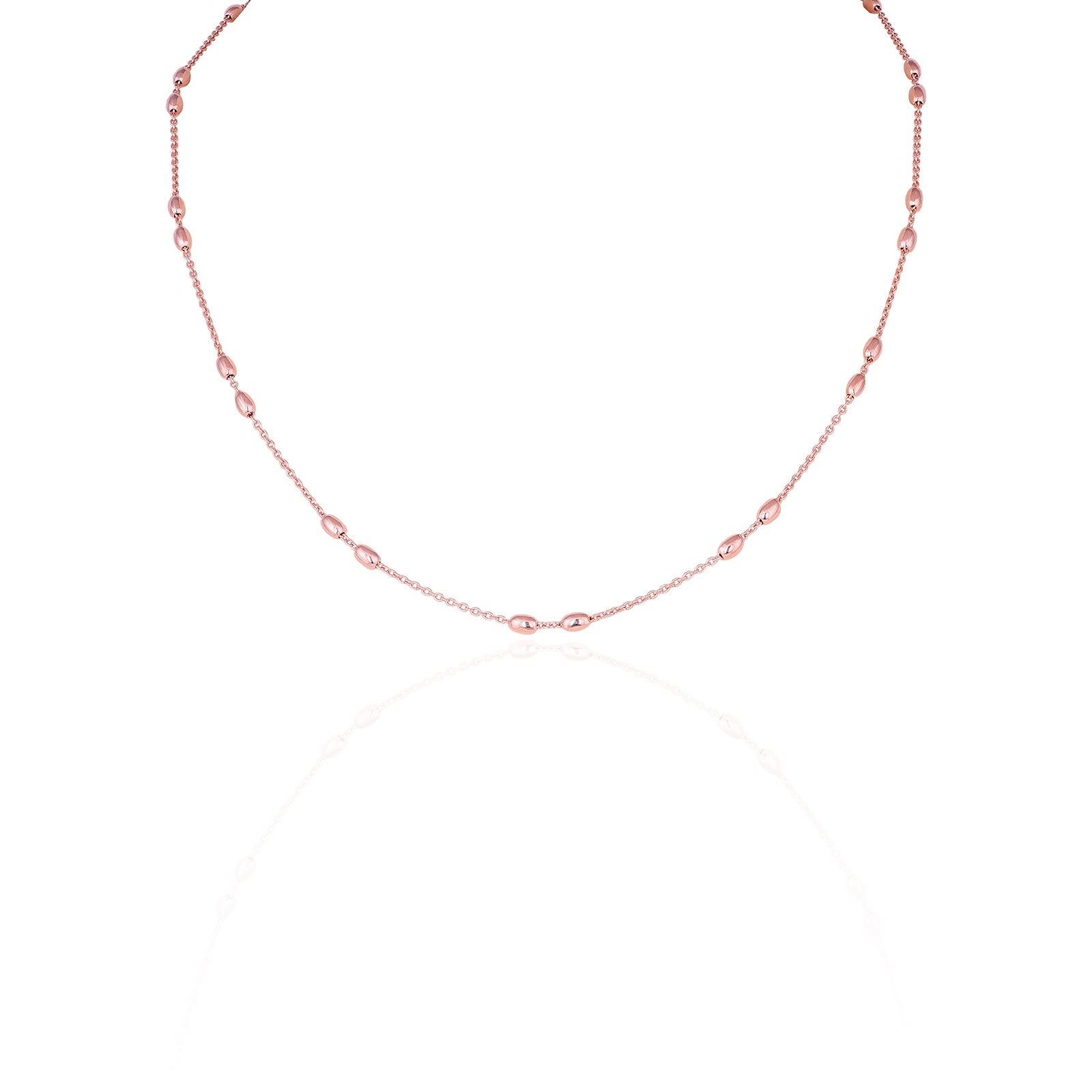 Modern RoseGold Beaded Layered 925 Sterling Silver Chain for women
