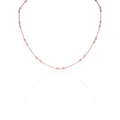 Modern RoseGold Beaded Layered 925 Sterling Silver Chain for women