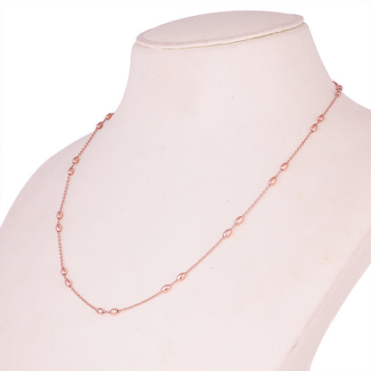 Modern RoseGold Beaded Layered 925 Sterling Silver Chain for women