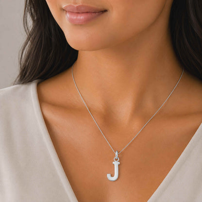 Modern Script J 925 Sterling Silver Pendant for Women