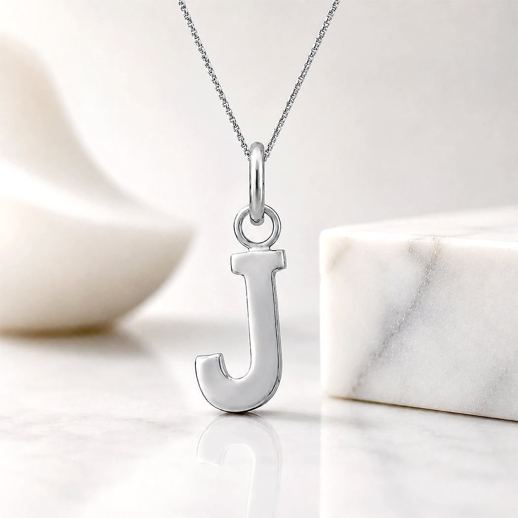 Modern Script J 925 Sterling Silver Pendant for Women