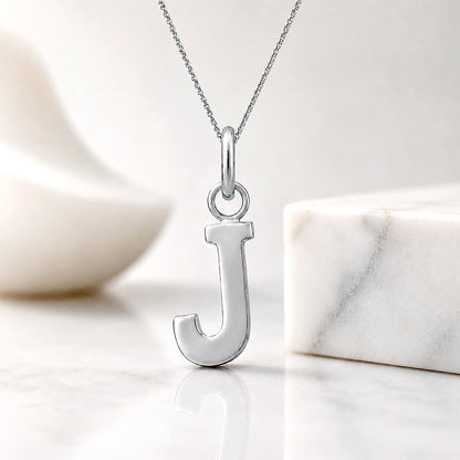 Modern Script J 925 Sterling Silver Pendant for Women