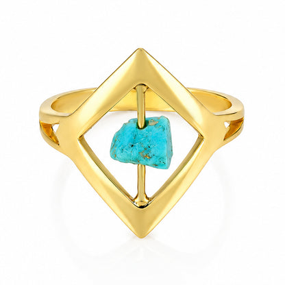 Modern Square 925 Sterling Silver Cocktail Ring