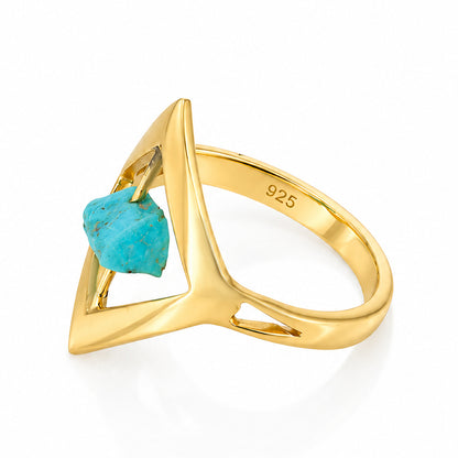 Modern Square 925 Sterling Silver Cocktail Ring