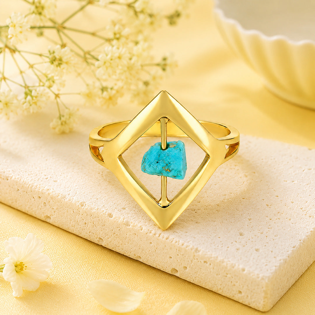 Modern Square 925 Sterling Silver Cocktail Ring