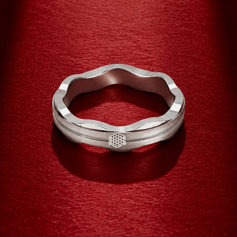 Modern Wavy Pattern 925 Sterling Silver Ring