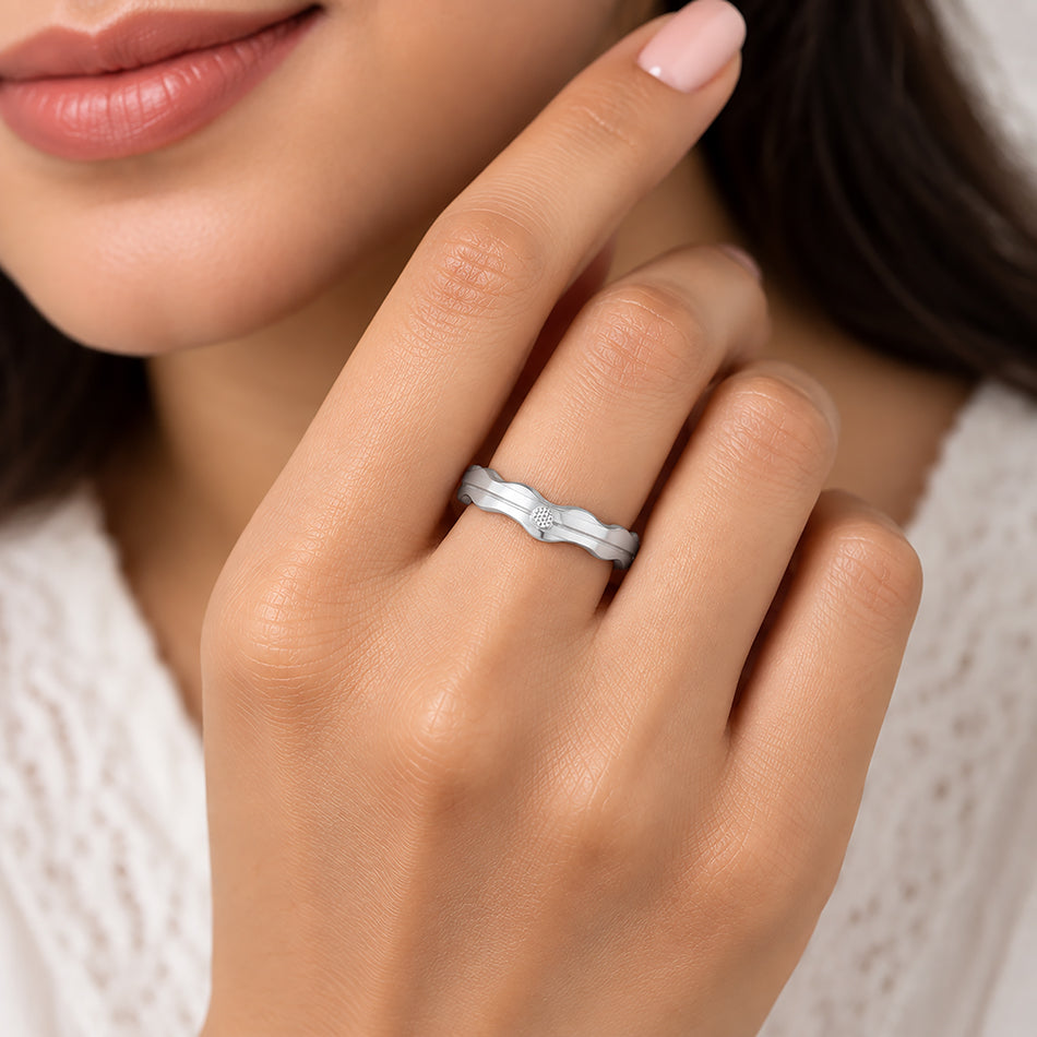 Modern Wavy Pattern 925 Sterling Silver Ring