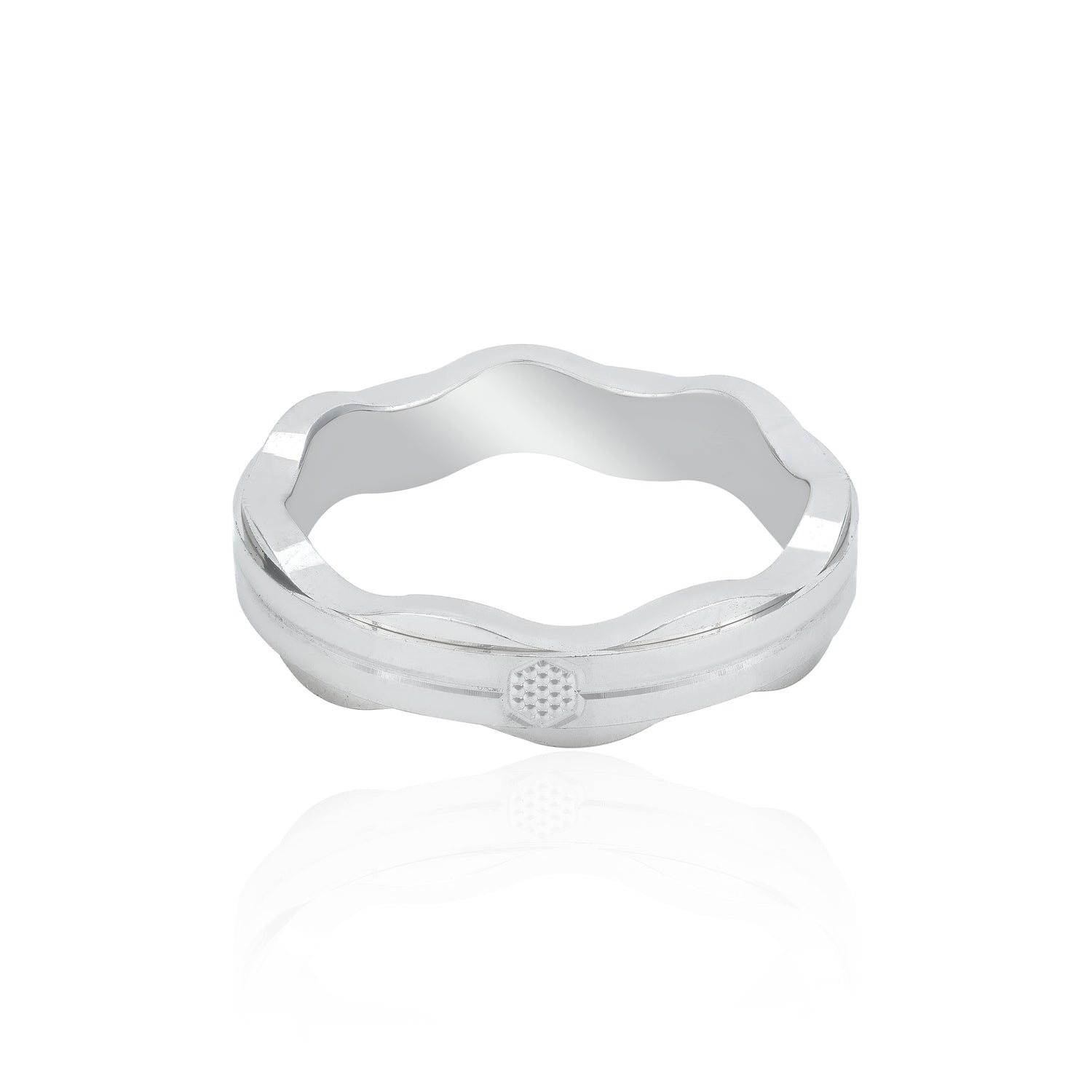 Modern Wavy Pattern 925 Sterling Silver Ring for Women
