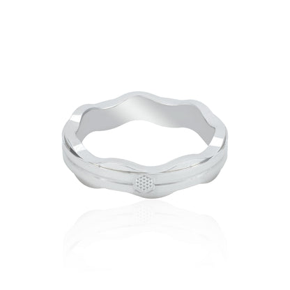 Modern Wavy Pattern 925 Sterling Silver Ring for Women