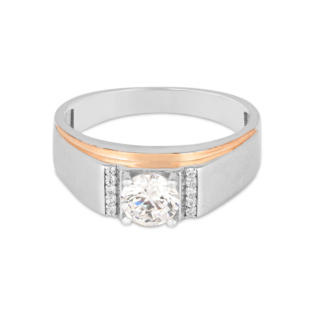 Modern White Stone Sterling Silver Ring