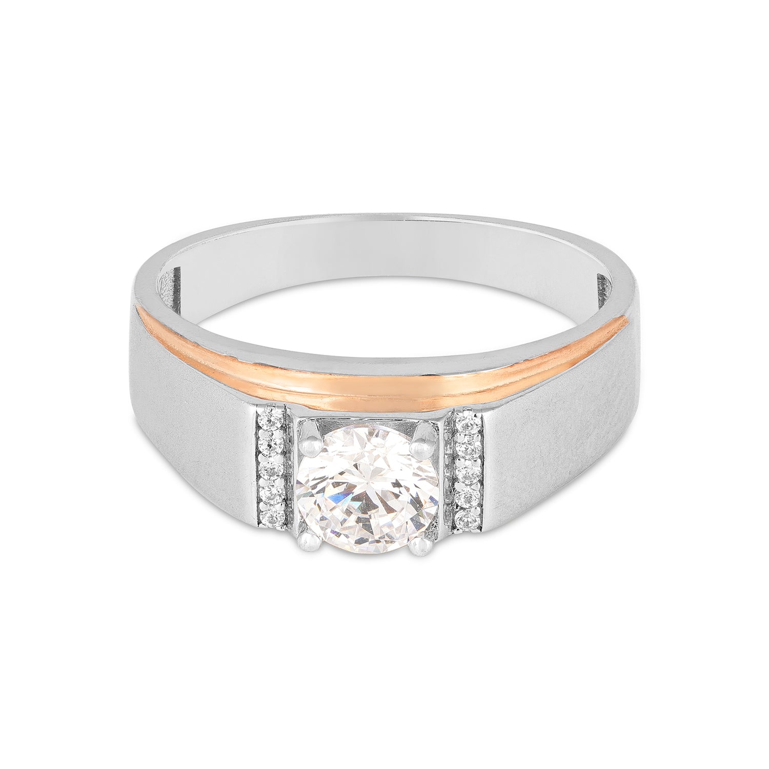 Modern White Stone Sterling Silver Ring