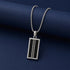 Modernist Rectangle Onyx & Black Crystal Pendant