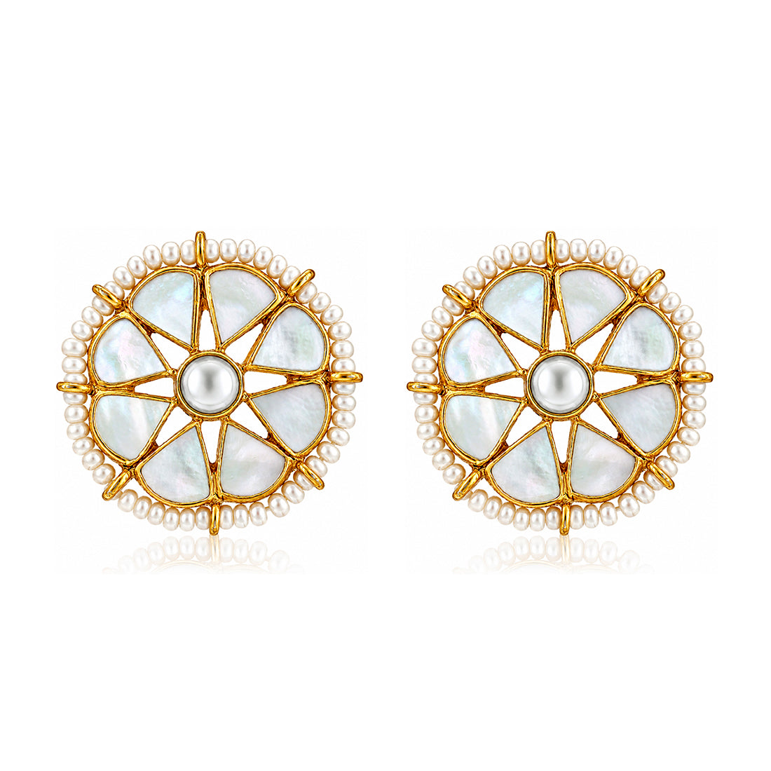 Moonlit Pearl Chakra 925 Sterling Silver Statement Earrings