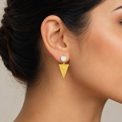 Moonstone Arrow Drop 925 Sterling Silver Statement Earrings