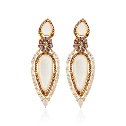 Moonstone Chandelier 925 Sterling Silver Earrings