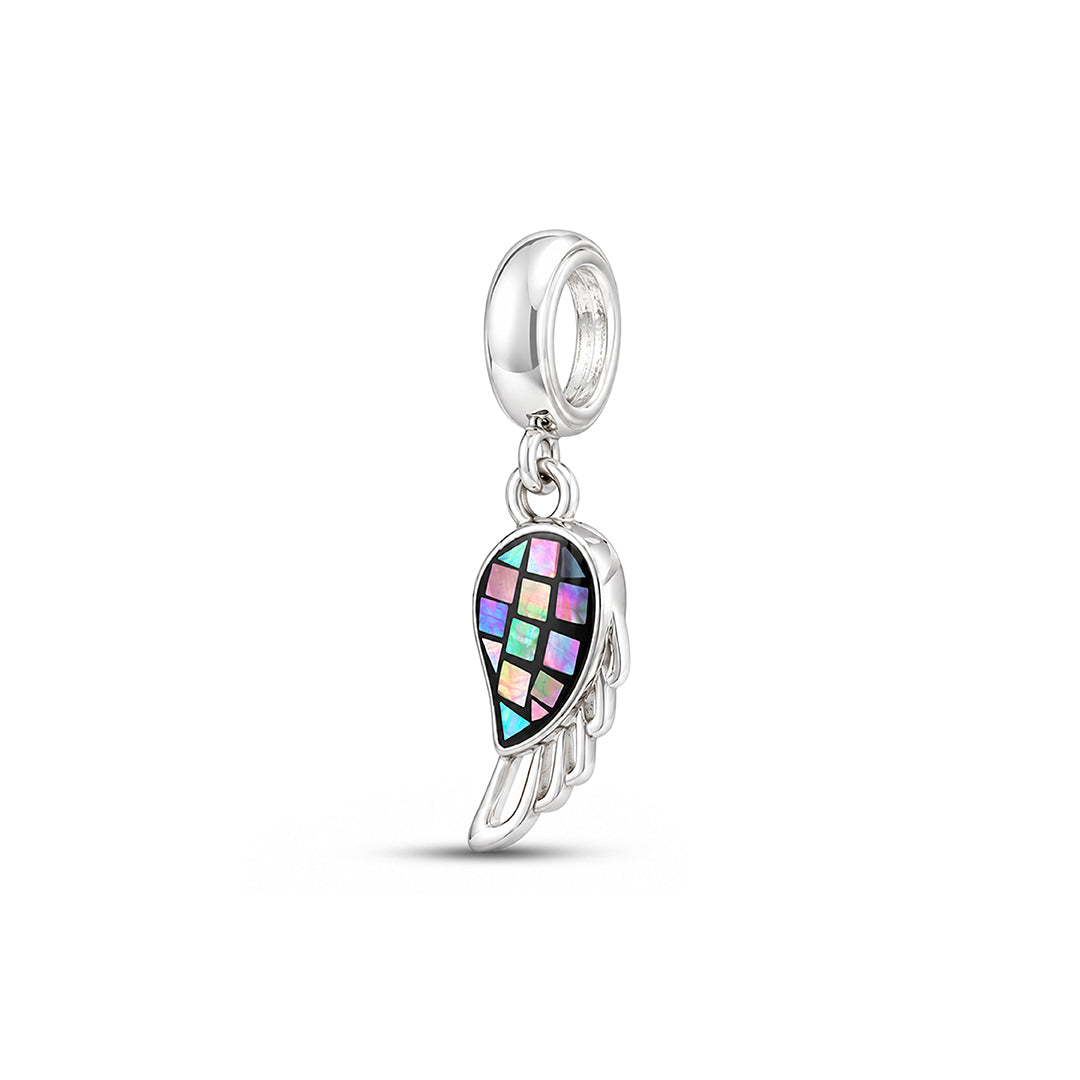 Mosaic Angel Wing Sterling Silver Pendant