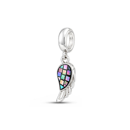 Mosaic Angel Wing Sterling Silver Pendant