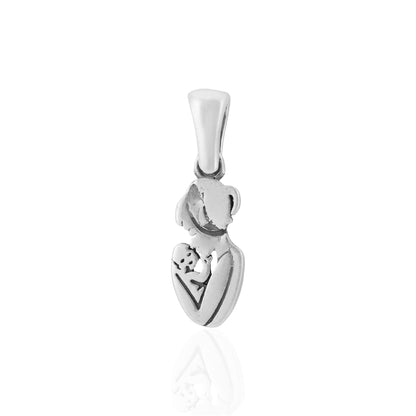 Mother Holding Baby Rhodium Plated 925 Pendants