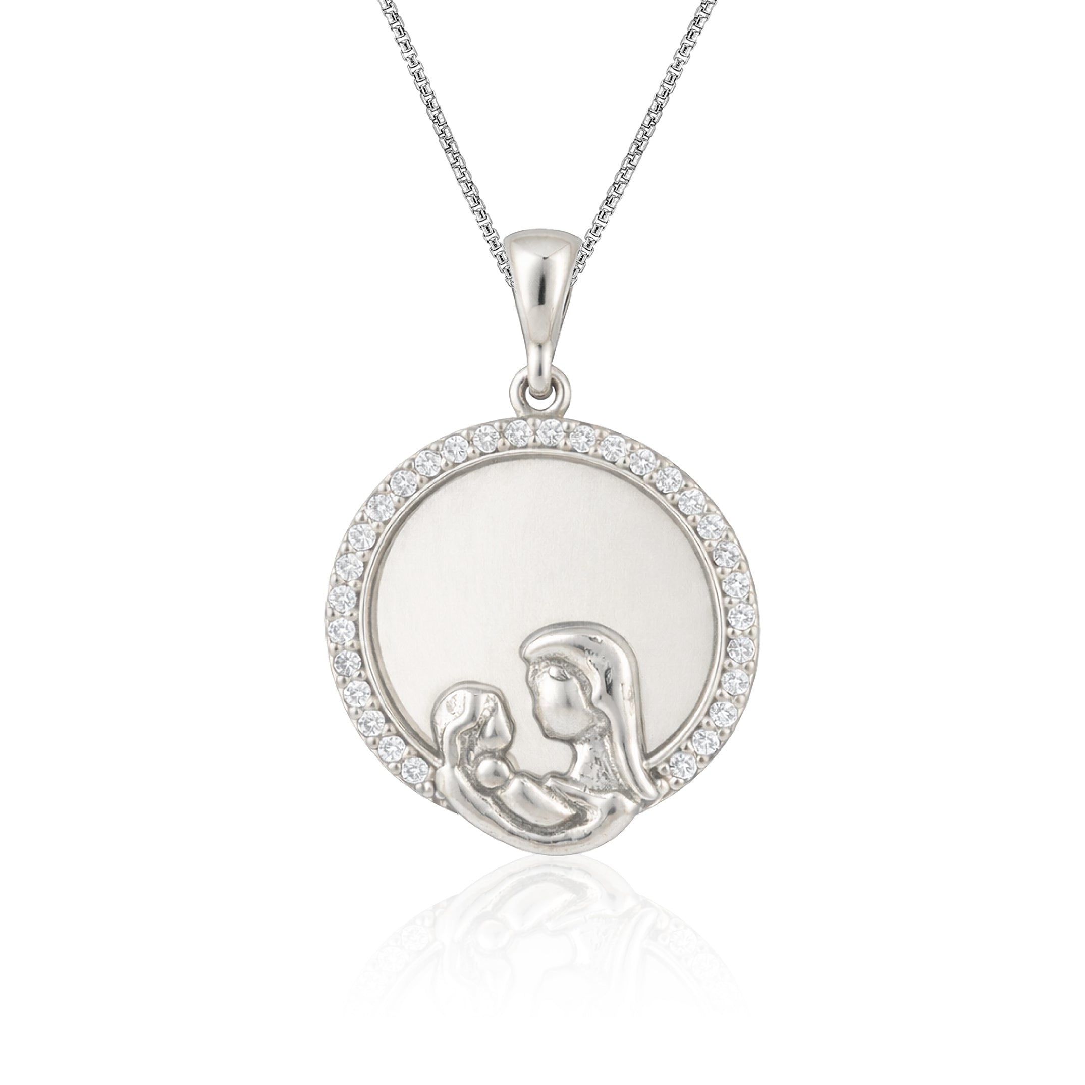 Motherhood Sphere Frame 925 Sterling Silver Engraving Pendant for women