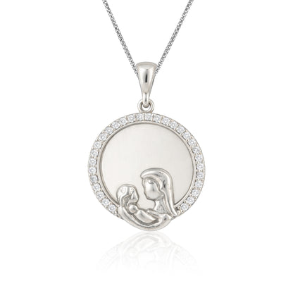 Motherhood Sphere Frame 925 Sterling Silver Engraving Pendant for women