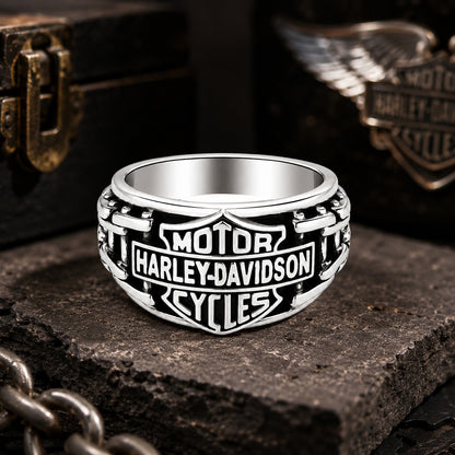 Motor Harley Davidson Cycles 925 Sterling Silver Ring