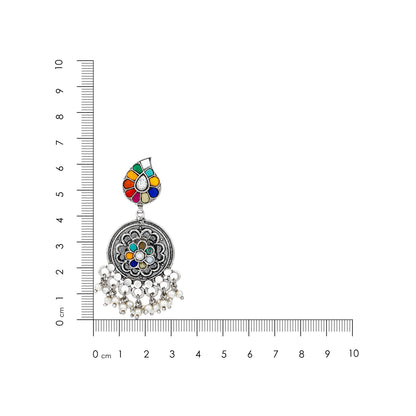 Multi Color Paisley Chandbali Earrings