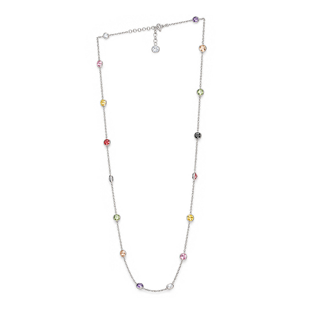 Multi Color Station Sterling Silver Chain