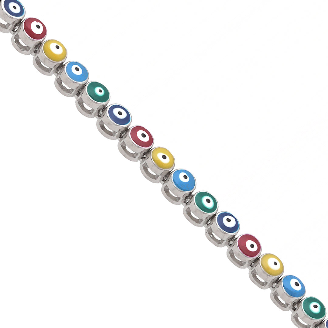 Multi color Evil Eye Silver Bracelet Online