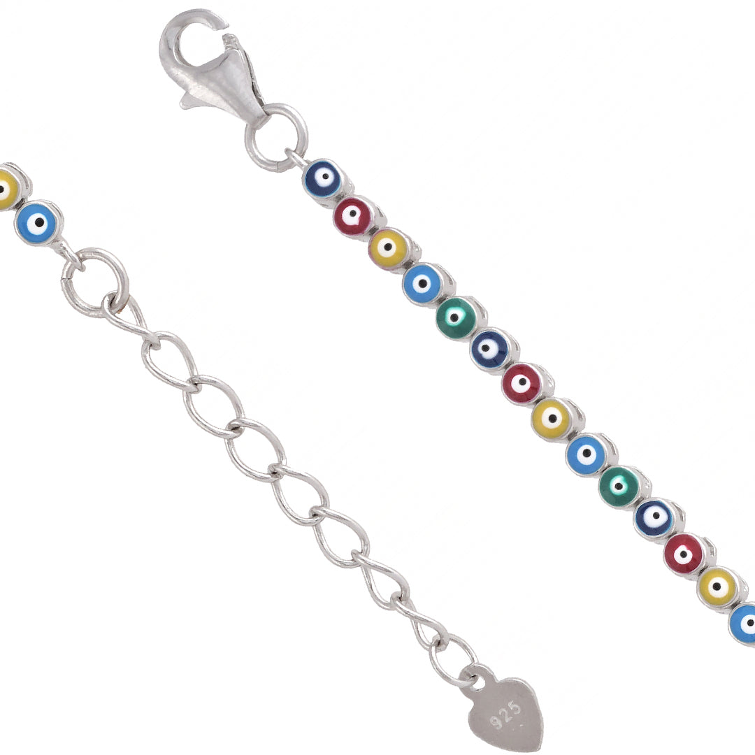 Multicolor Evil Eye Silver Bracelet Online