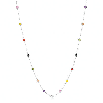 Multicolor Stone Charm 925 Sterling Silver Designer Chain