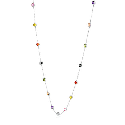 Multicolor Stone Charm 925 Sterling Silver Designer Chain