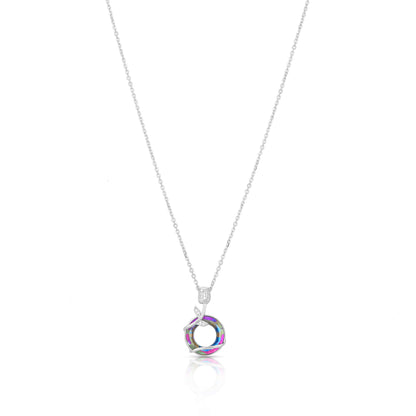 Multicolour Spiral Elegance 925 Sterling Silver Chain Pendant for Women