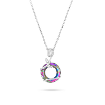 Multicolour Spiral Elegance 925 Sterling Silver Chain Pendant for Women