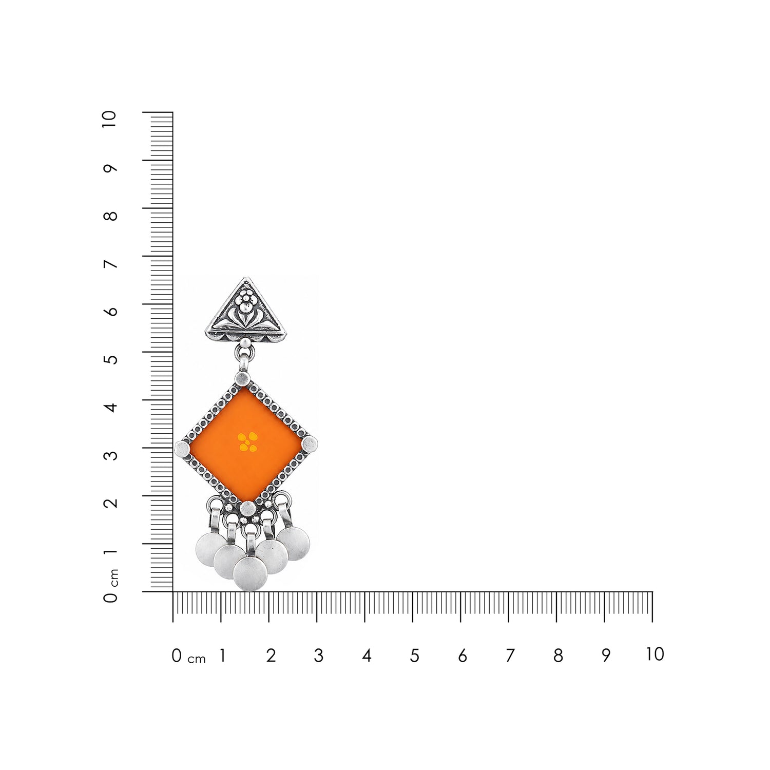 Mustard Tribal Charm 925 Sterling Silver Statement Earring