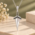 Mystic Black Stone Arrowhead Silver Pendant