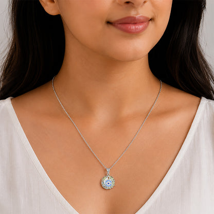 Mystic Crescent 925 Sterling Silver Evil Eye Pendant
