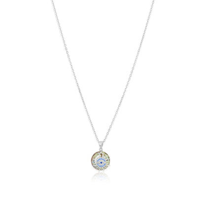 Mystic Crescent 925 Sterling Silver Evil Eye Pendant