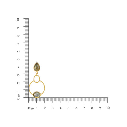 Mystic Crystal Gold Halo 925 Sterling Silver Dangle Earrings