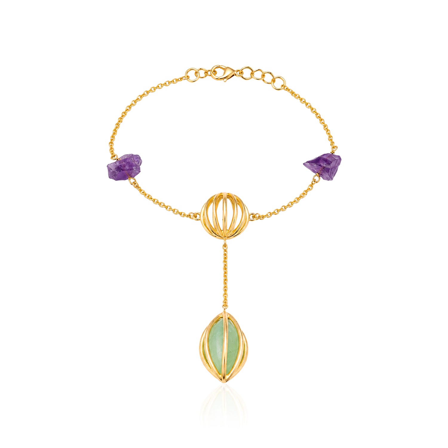 Mystic Galaxy 925 Sterling Silver Gemstone Link Bracelet