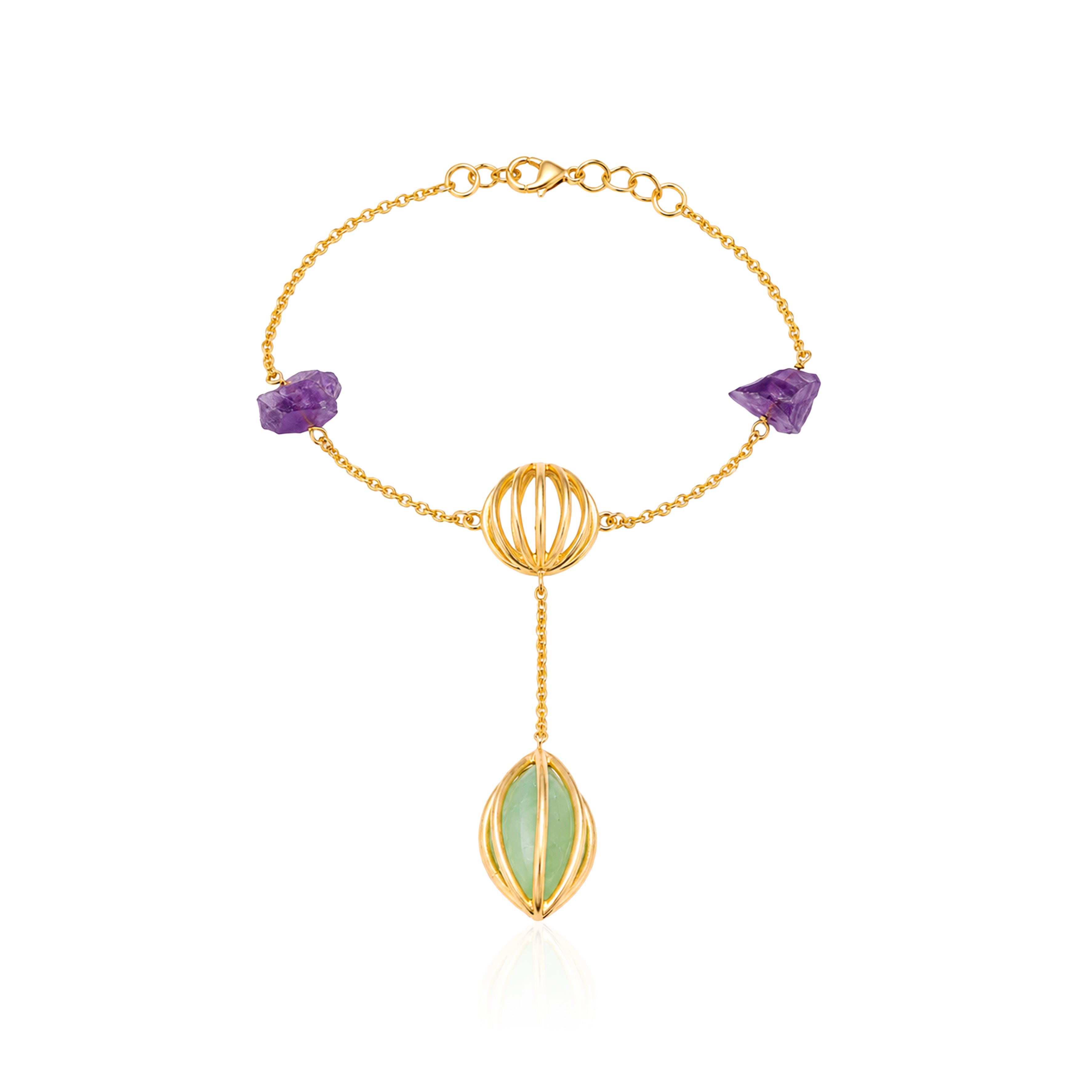 Mystic Galaxy 925 Sterling Silver Gemstone Link Bracelet