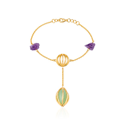 Mystic Galaxy 925 Sterling Silver Gemstone Link Bracelet